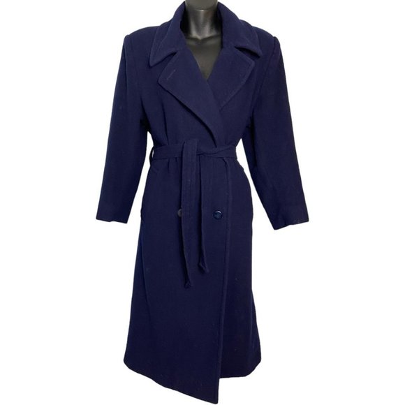 London Fog Jackets & Blazers - VINTAGE Towne by London Fog Navy Blue Midi Wool Peacoat Fall Winter Coat